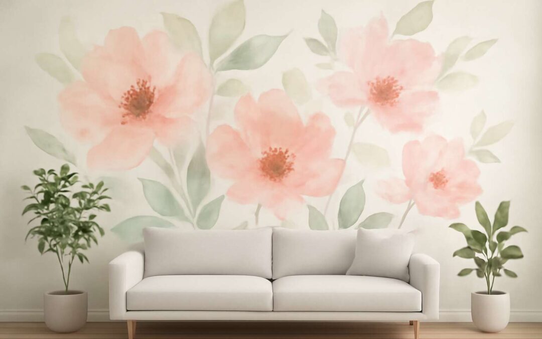 Revamp Your Space with wall paint flower design for a Blooming, Modern Look.