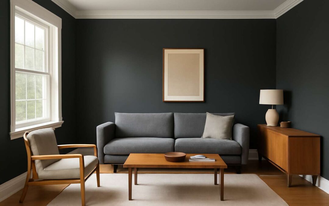 Transform Your Space with dark gray wall paint: Modern, Timeless, and Cozy.